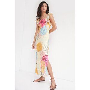 Anthropologie Conditions Apply Ruffled Floral Maxi Dress